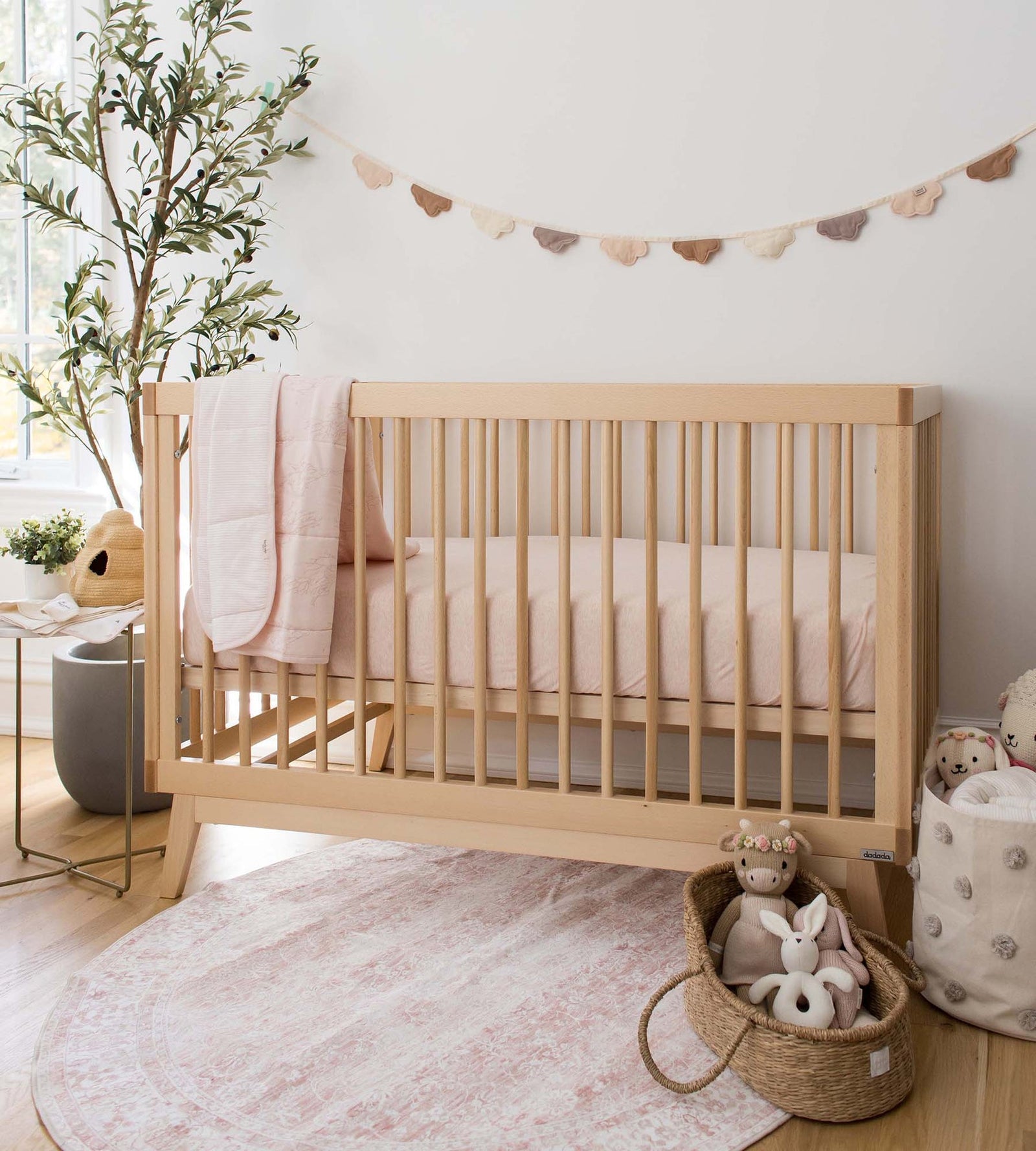 Solid Organic Cotton BEESNUG® Fitted Crib Sheet - Sandy Pink