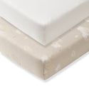 Good Night Sky Organic Cotton Crib Sheets Set of 2 - Limestone