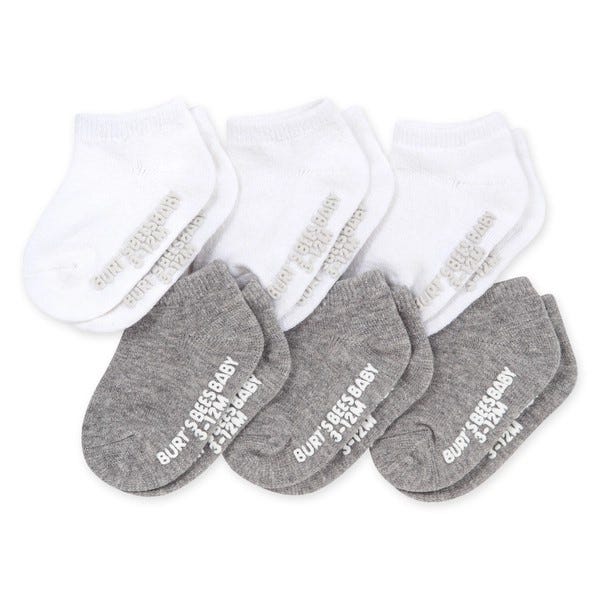 Baby Solids Organic Cotton Grey Socks - Heather Grey