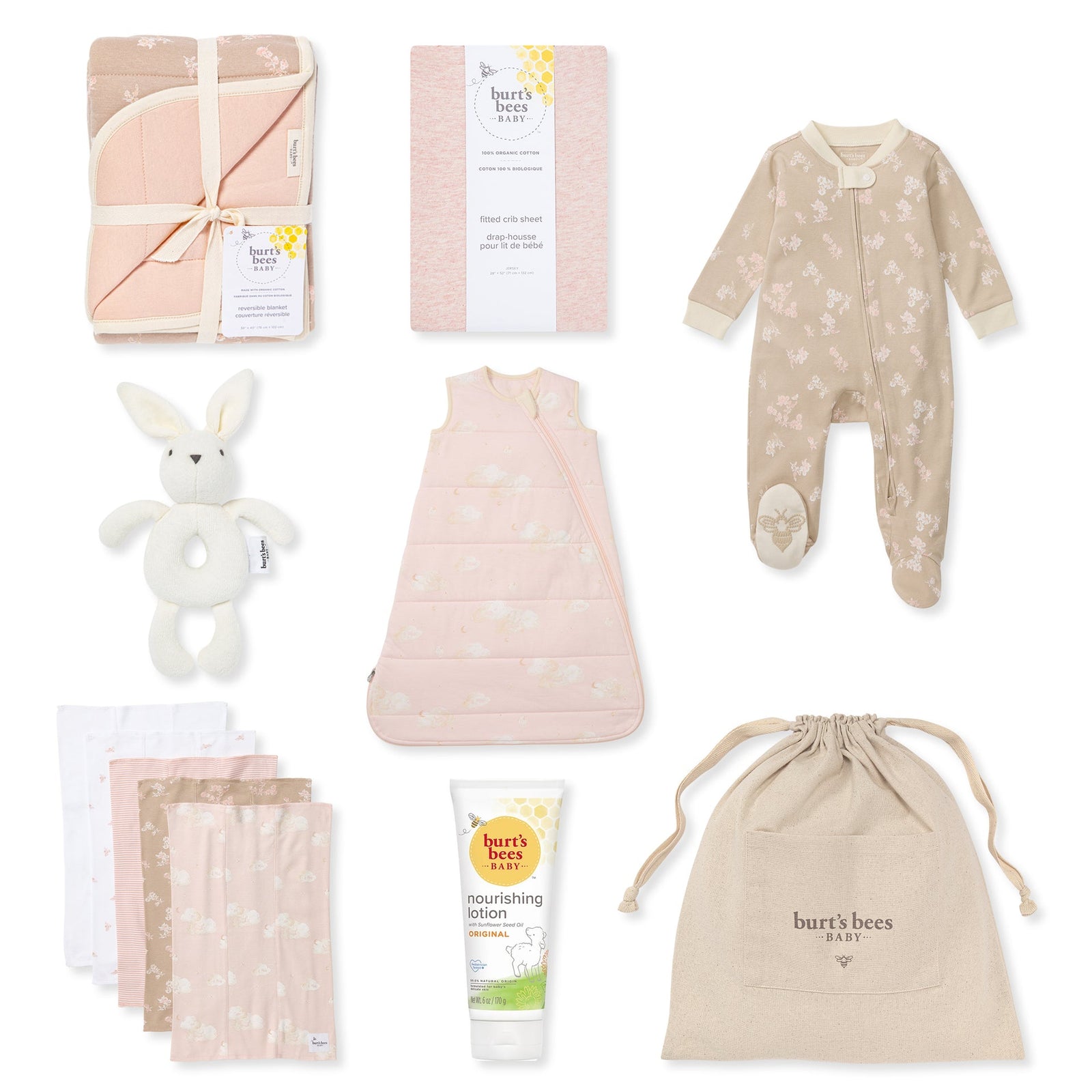 Sleep Time Baby Girl Gift Set Components