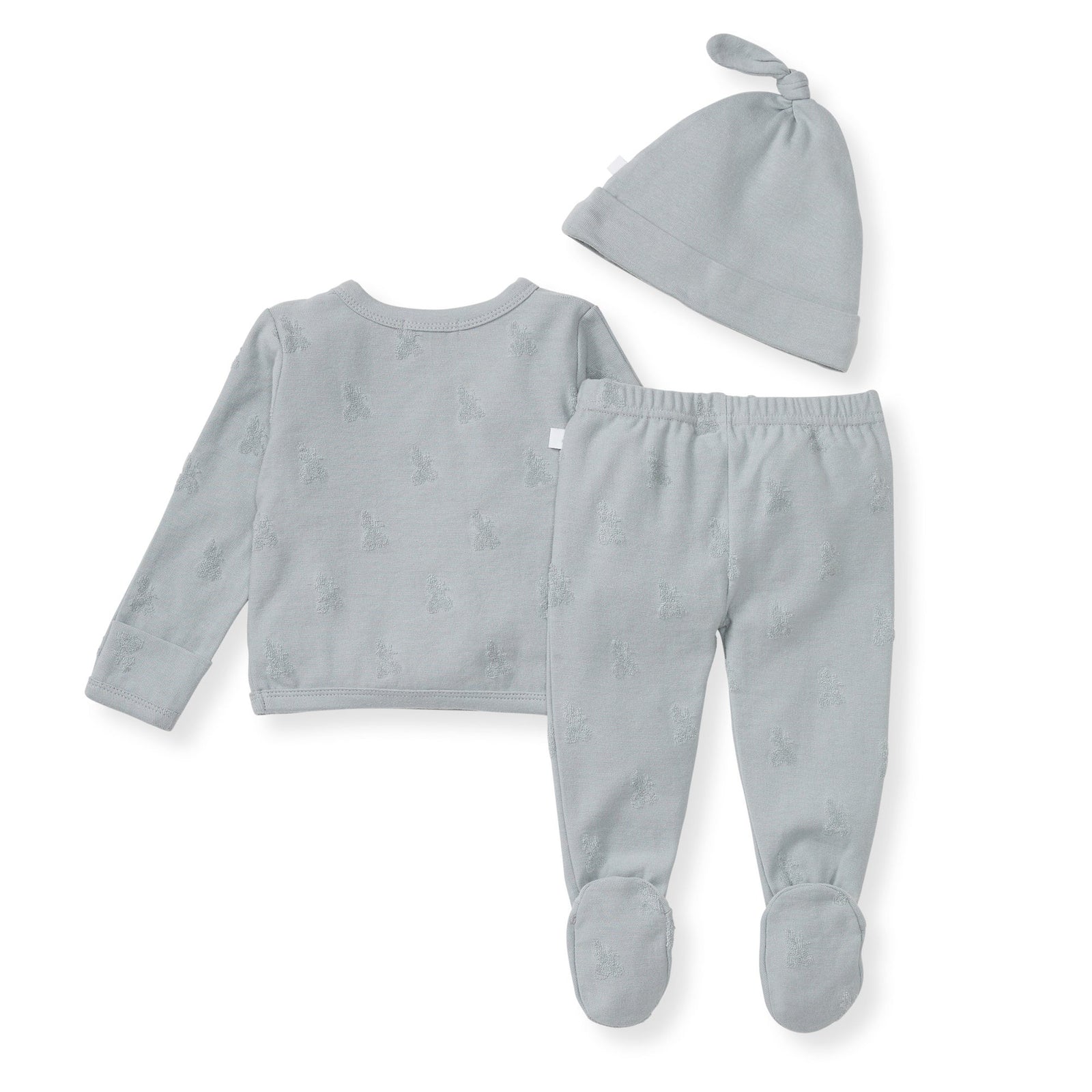 Organic Raised Terry Bee Take Me Home 3 Piece Set - Quarry