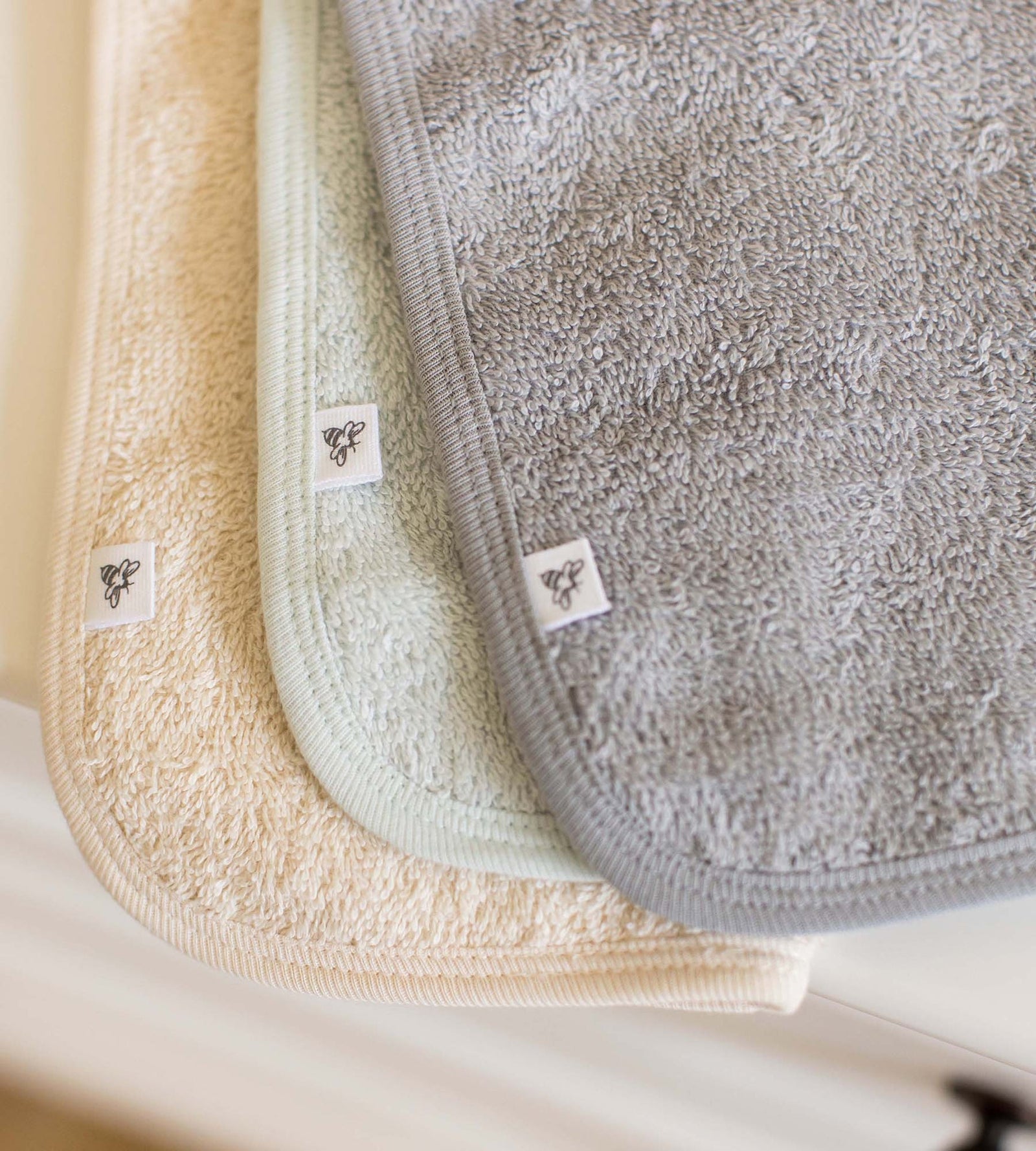Organic Cotton Woven Terry Solid Washcloths 3 Pack - Quarry
