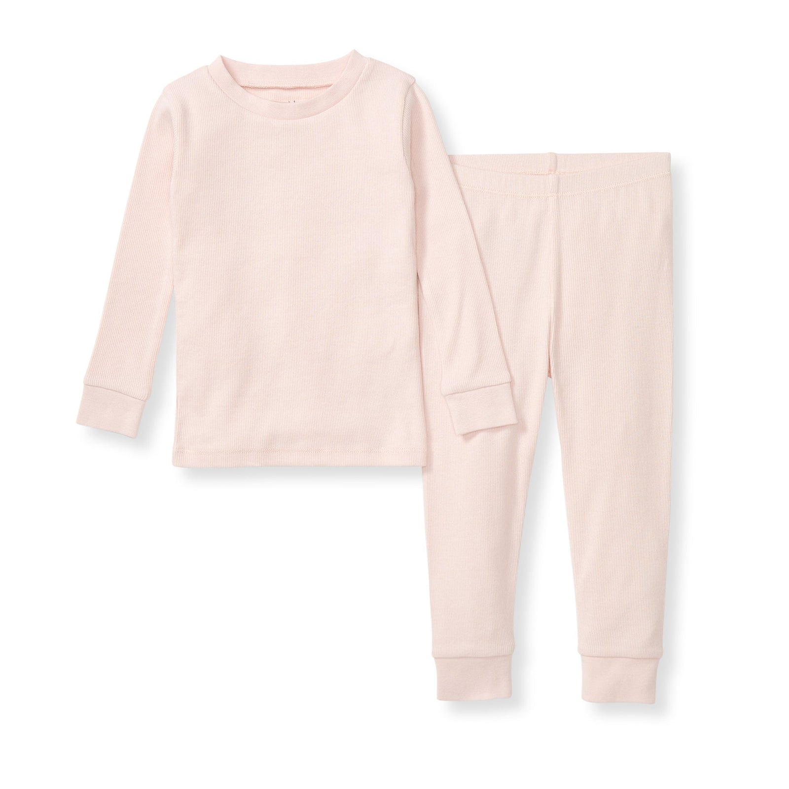Solid Rib Organic Cotton Two-Piece Pajamas - Ranunculus