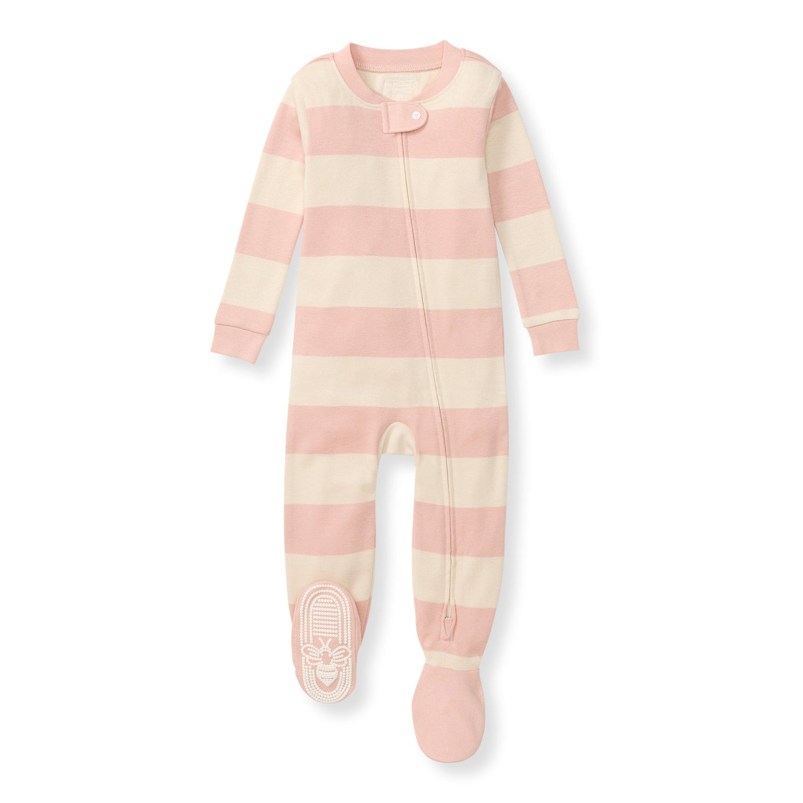 Rugby Stripe Organic Cotton Sleeper - Pink Sand
