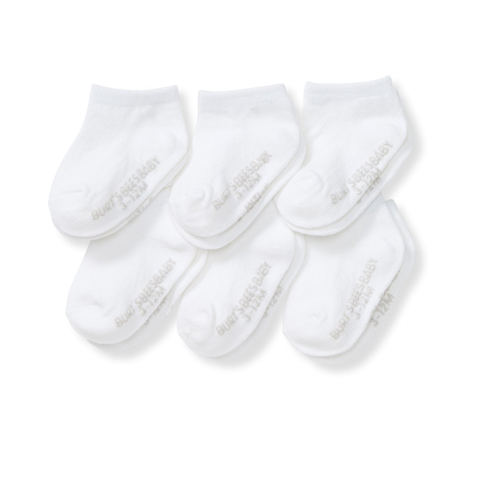 Solid Organic Cotton Baby Ankle Socks 6 Pack
