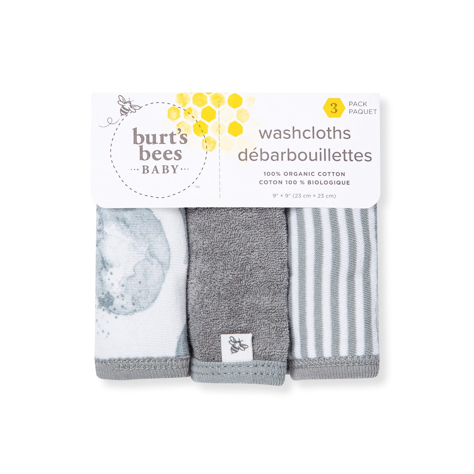 Hello Moon Organic Cotton Knit Terry Washcloths 3 Pack