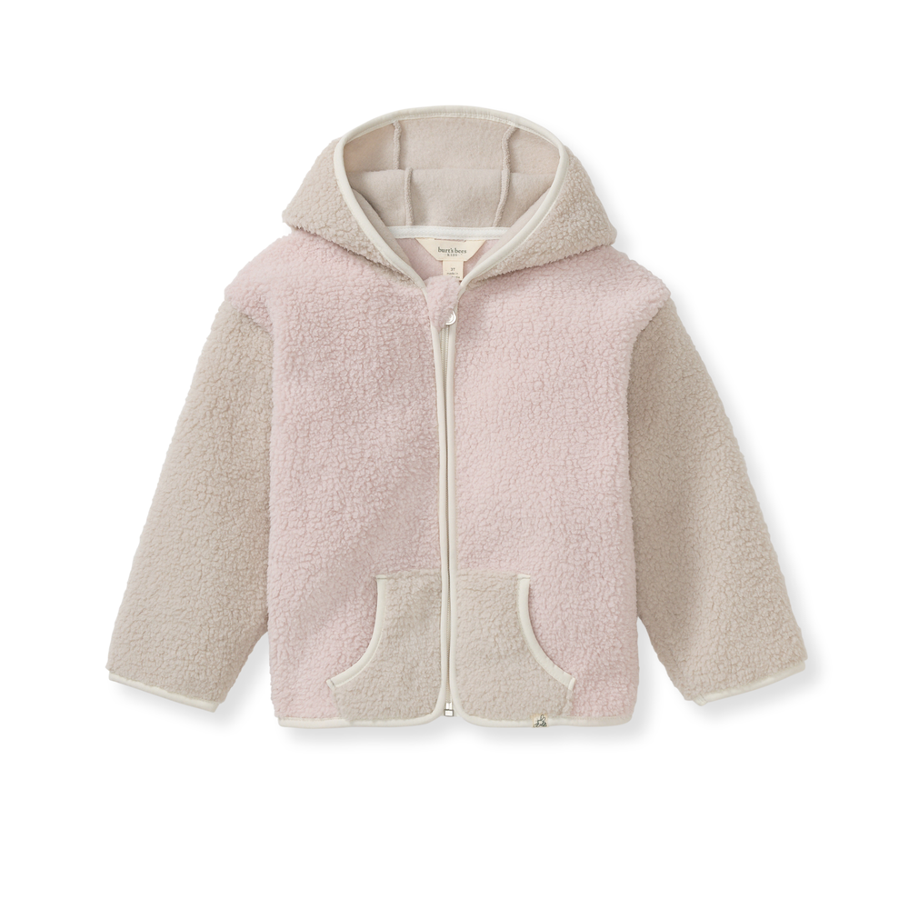 Sherpa-Style Zip Front Jacket - Soft Violet