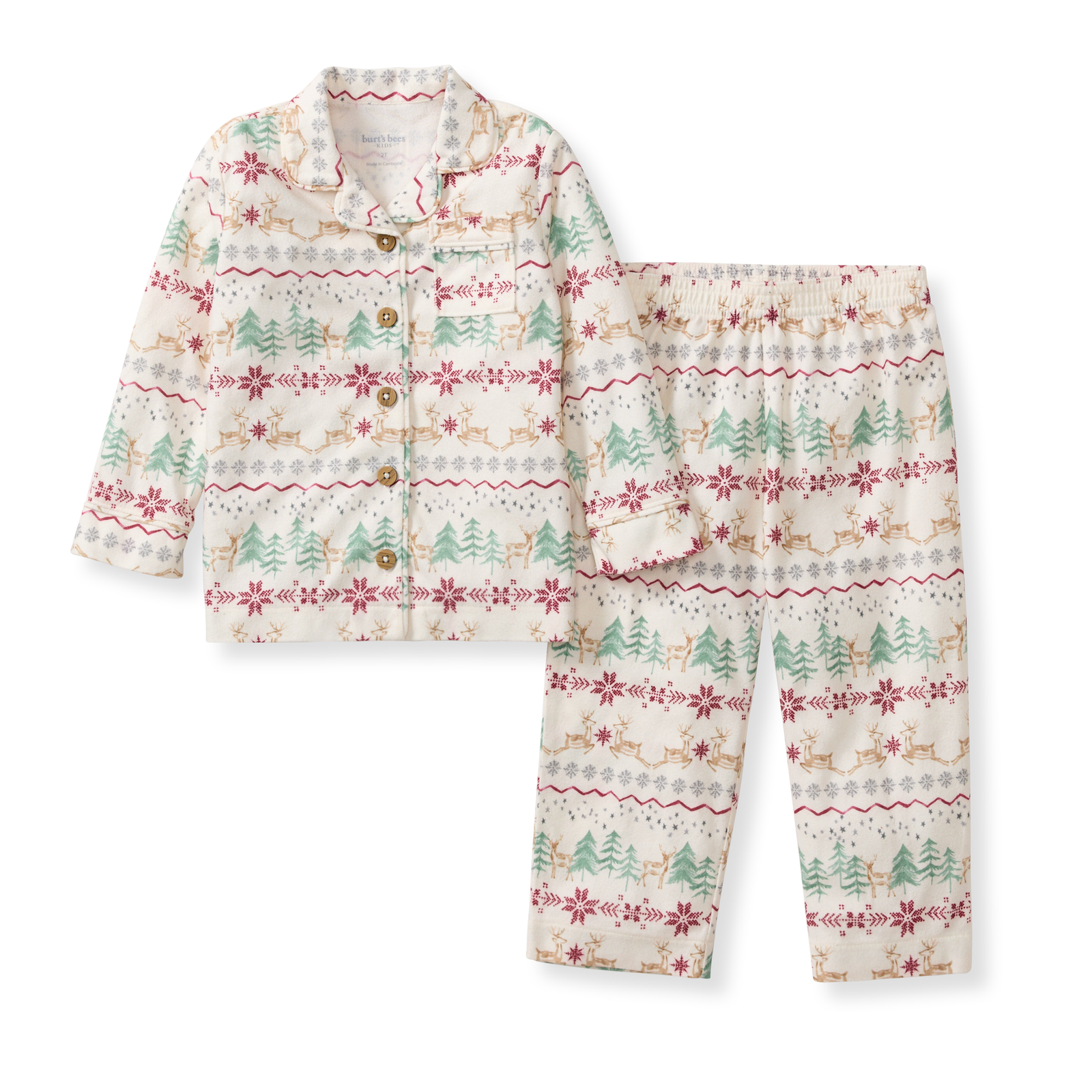 Magical Forest Fair Isle Flannel Two-Piece Pajamas