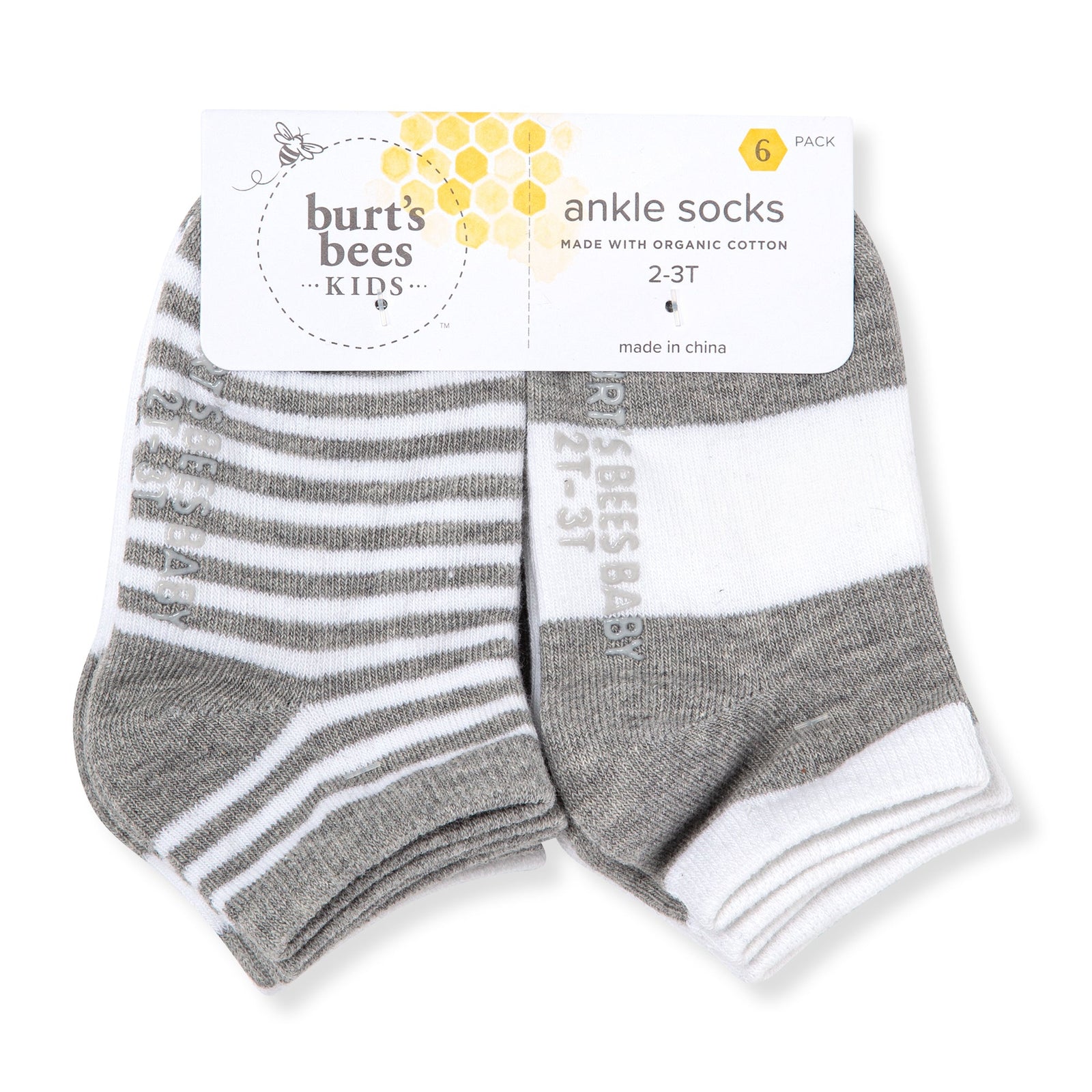 Solid & Stripes Organic Cotton Toddler Ankle Socks 6 Pack