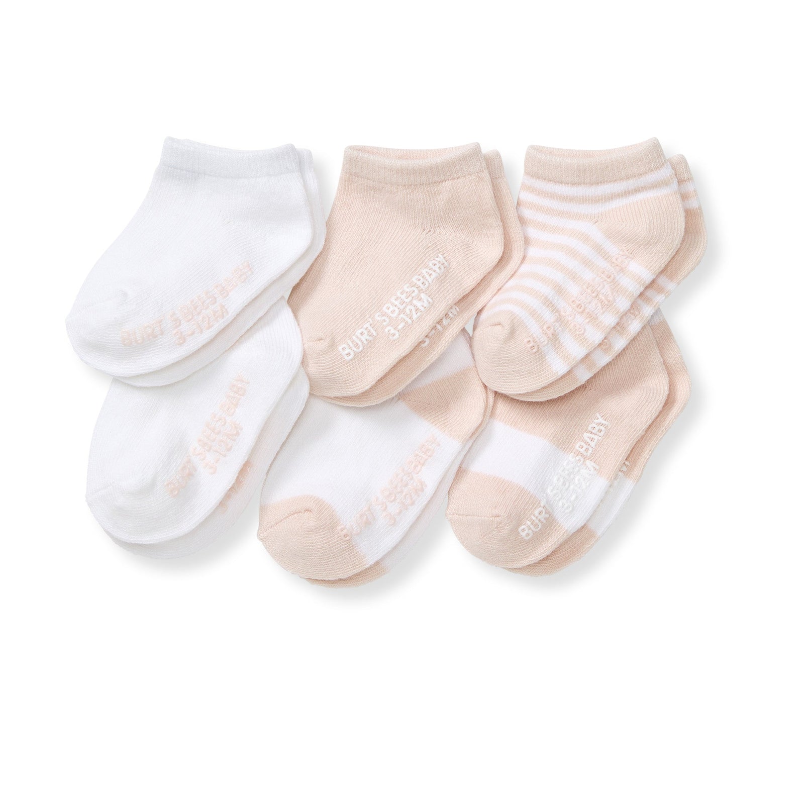 Solid & Stripes Organic Cotton Toddler Ankle Socks 6 Pack - Ranunculus