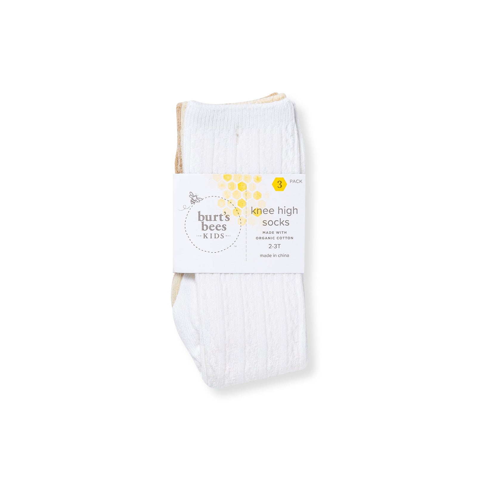 Organic Cotton Cable Knit Knee High Socks 3 Pack