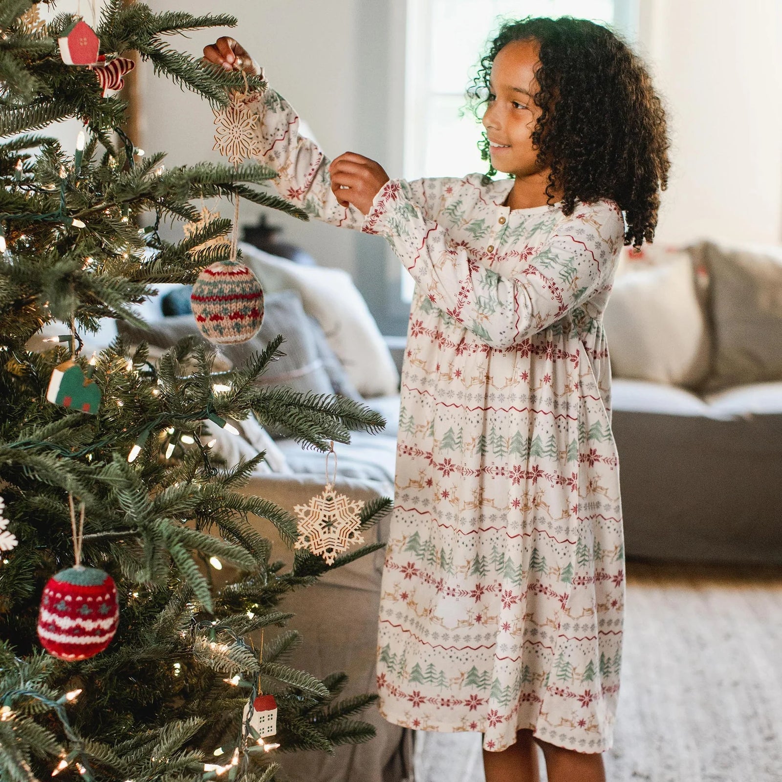 Product Image 1 of Magical Forest Fair Isle Flannel Nightgown