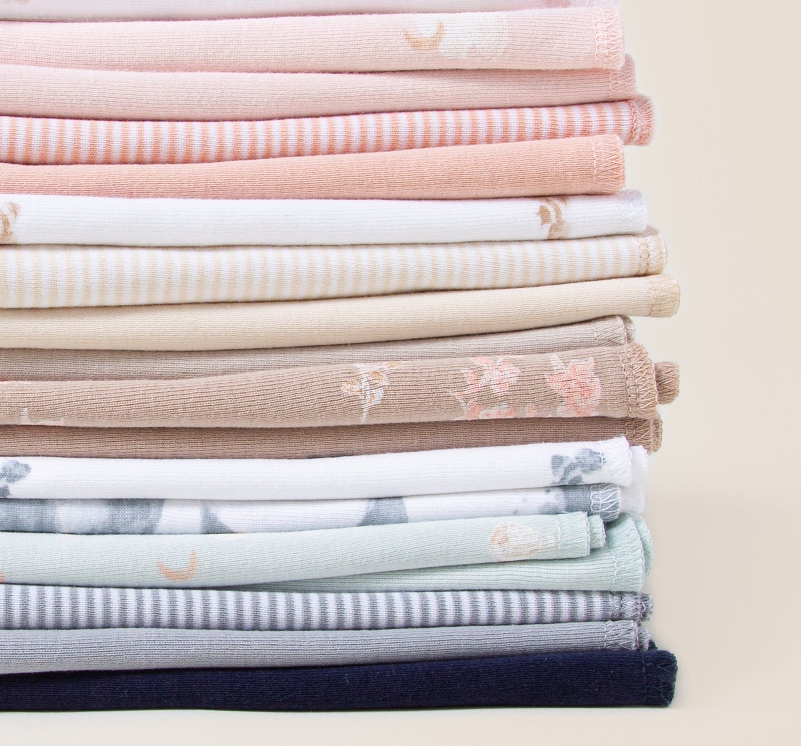 Solid Organic Cotton Burp Cloths 5 Pack - Pink Sand