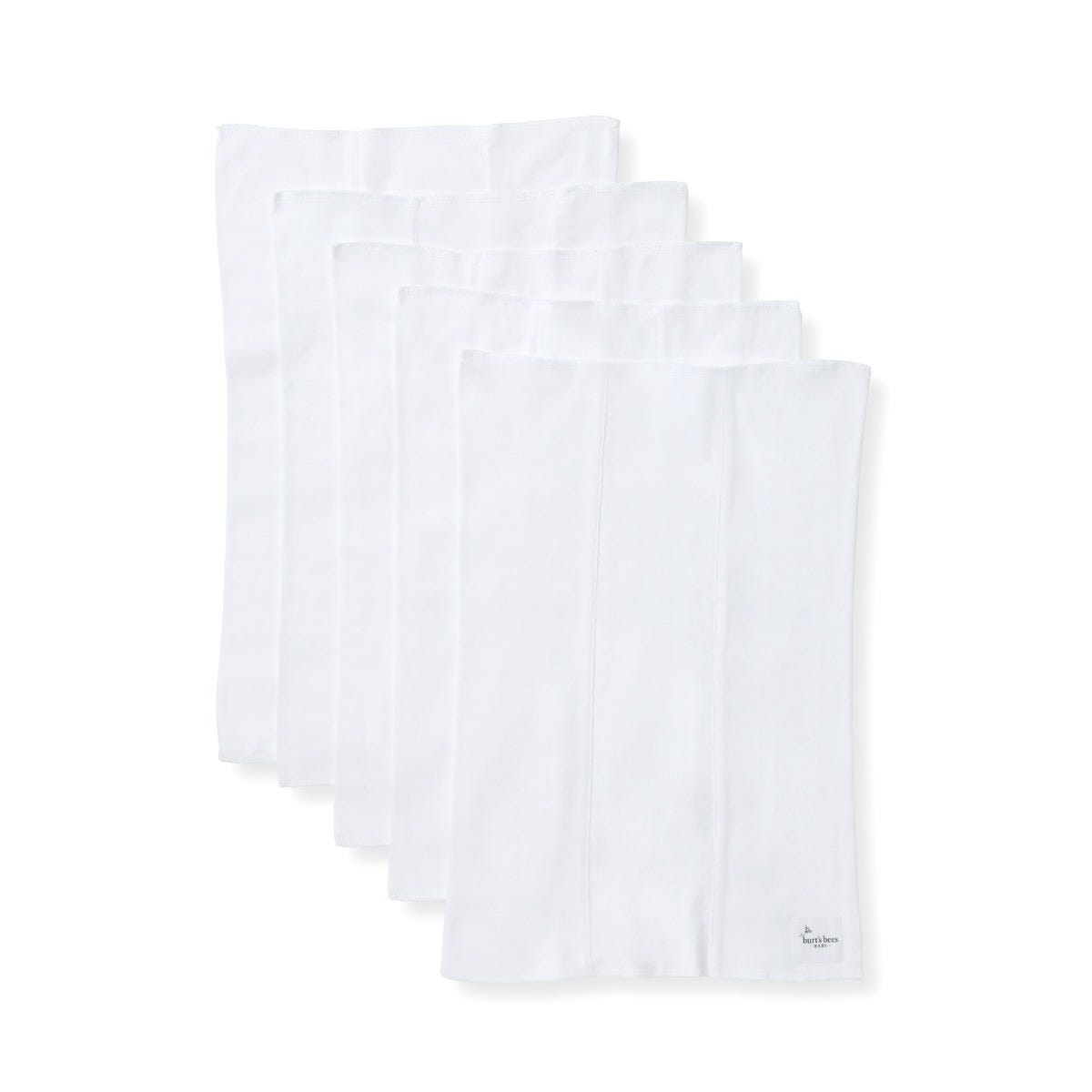 Bee Essentials Solid Organic Burp Cloths 5 Pack - Cloud