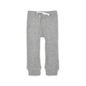 Organic Cotton Matelassé Baby Pants - Heather Grey