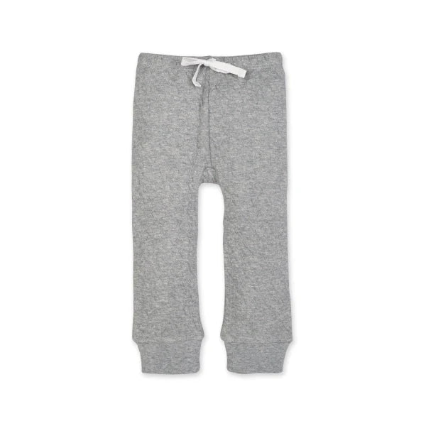 Organic Cotton Matelassé Baby Pants - Heather Grey