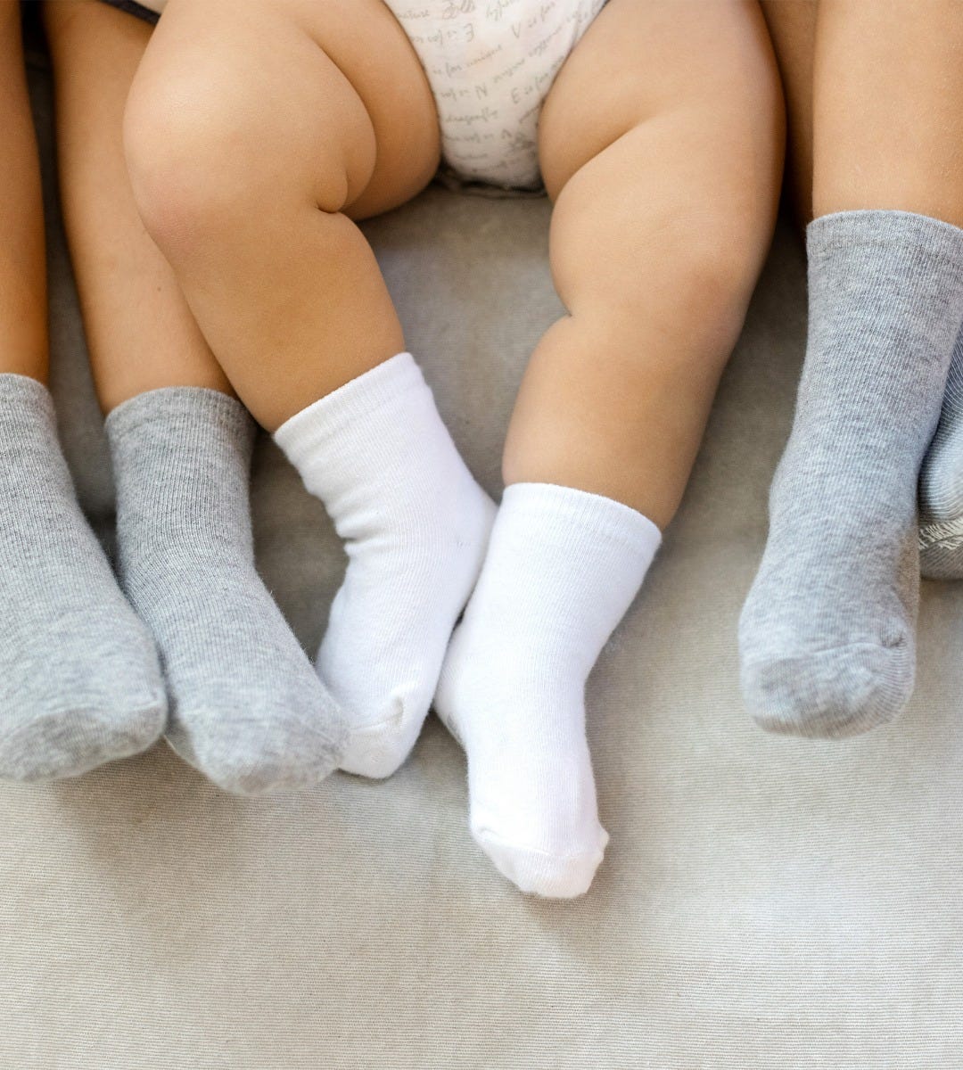 Solid Organic Cotton Toddler Crew Socks 6 Pack